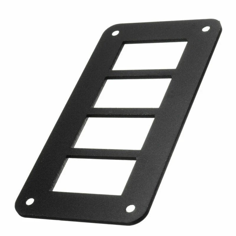 4-Gang Boat Switch Panel Aluminum Alloy Holder Dash Board LED Rocker Switch