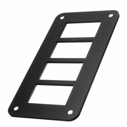 4-Gang Boat Switch Panel Aluminum Alloy Holder Dash Board LED Rocker Switch