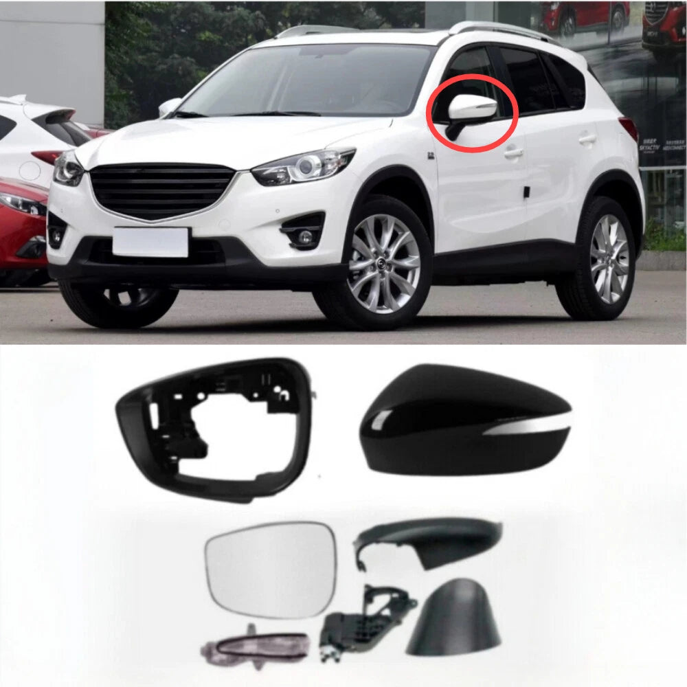 Side Mirror Cover Lamp Lens Mirror Frame Lower Base Cap for Mazda CX5 (2015-2016)