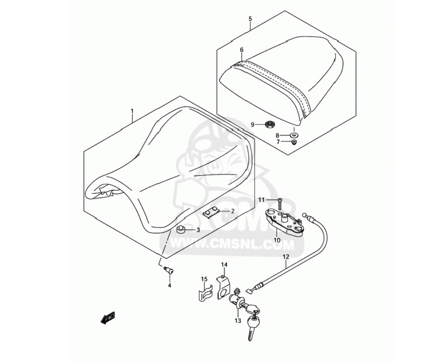 Posteriore carenatura Sedile 2 x Bulloni Spalla for Suzuki GSX-R750 (2004–2005)