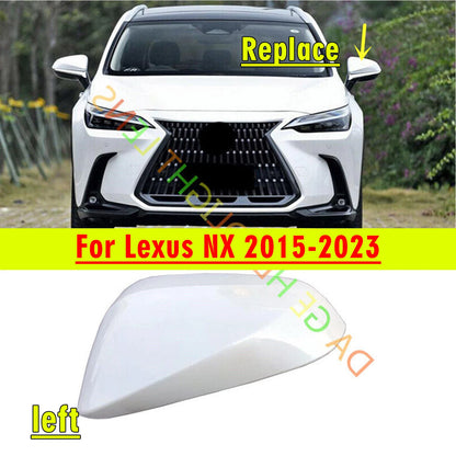 Gloss White Left Side Rearview Mirror Cover for Lexus NX (2015–2023)