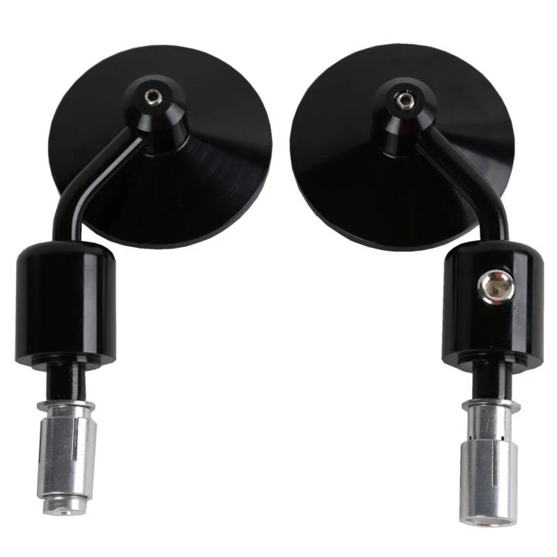 End Rearview Mirrors 3" Round 7/8" Handlebars for Harley