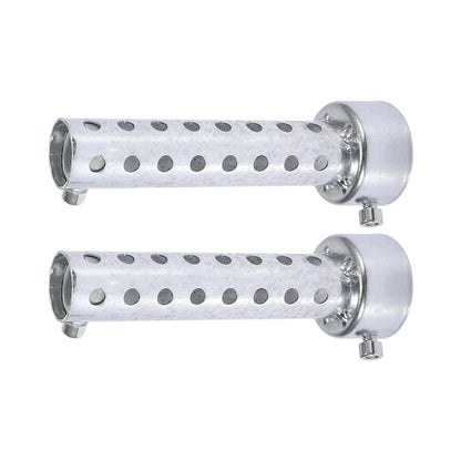 2 x 42mm Motorcycle Exhaust Silencer Exhaust Insert Muffler Pipe Silver Tone