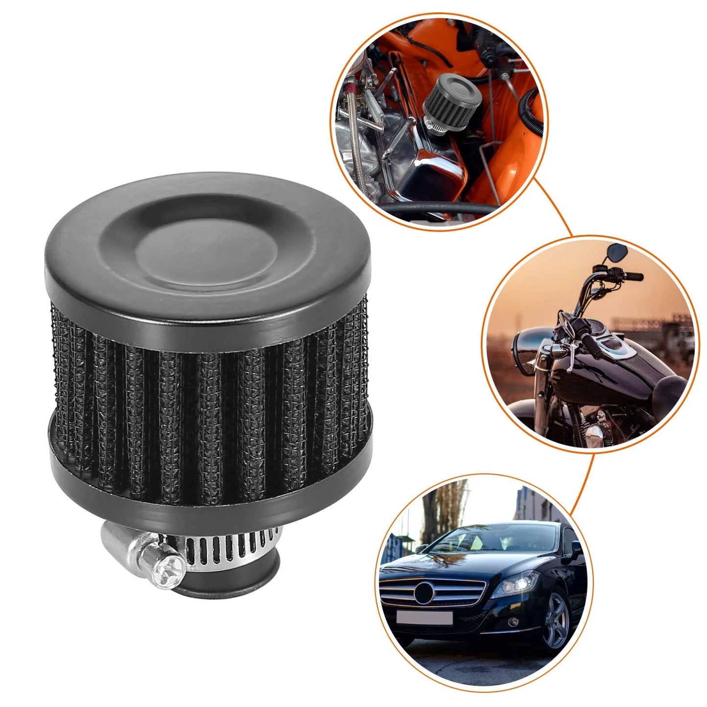 Air Intake Filter Carb 4 x 12mm Dia Universal for Motorcycle