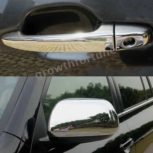 10Pcs/Set Chrome Mirror+Door Handle Lid Cover Trim for Toyota Sienna (2011-2020)
