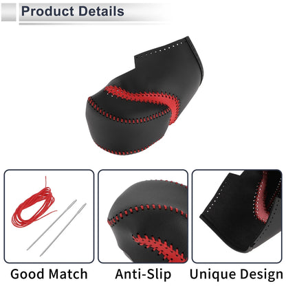 Red Black Faux Leather Gear Shift Knob Cover for Honda Accord (2013-2017)