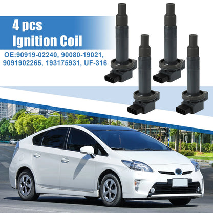 4 x Ignition Coils for Toyota Echo L4 1.5L (2000-2005)