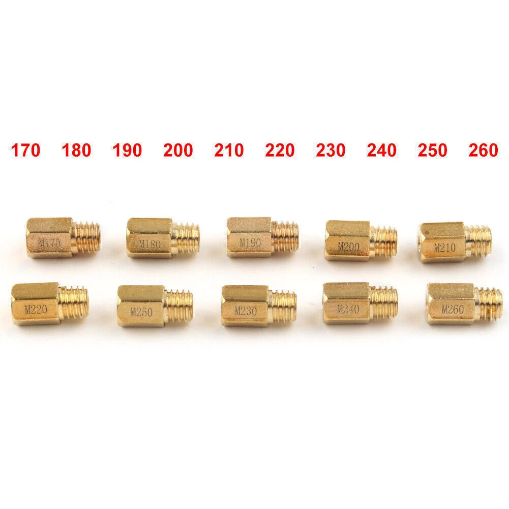 10 Pcs Hex Type Main Jets for MIKUNI VM/TM/TMX Carburetor (170-260)