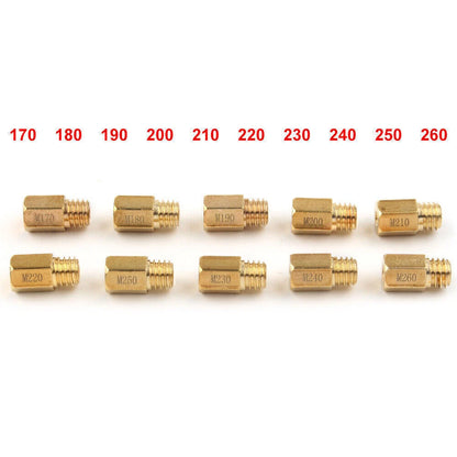 10 Pcs Hex Type Main Jets for MIKUNI VM/TM/TMX Carburetor (170-260)