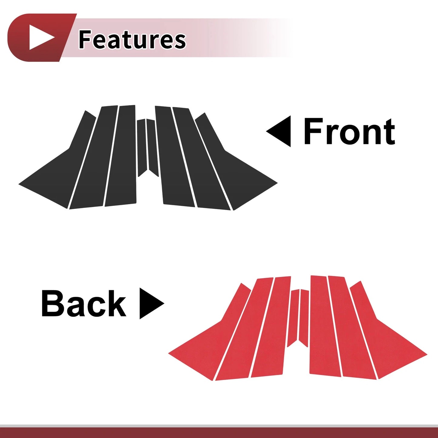 Front Rear Left Right Door Pillar Window Trim for Porsche Cayenne (2018-2023)
