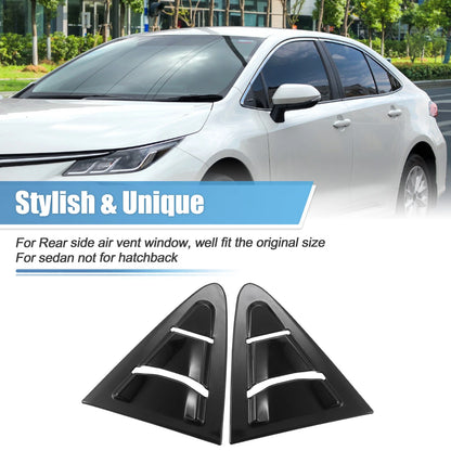 Gloss Black Rear Side Window Louvers for Toyota Corolla