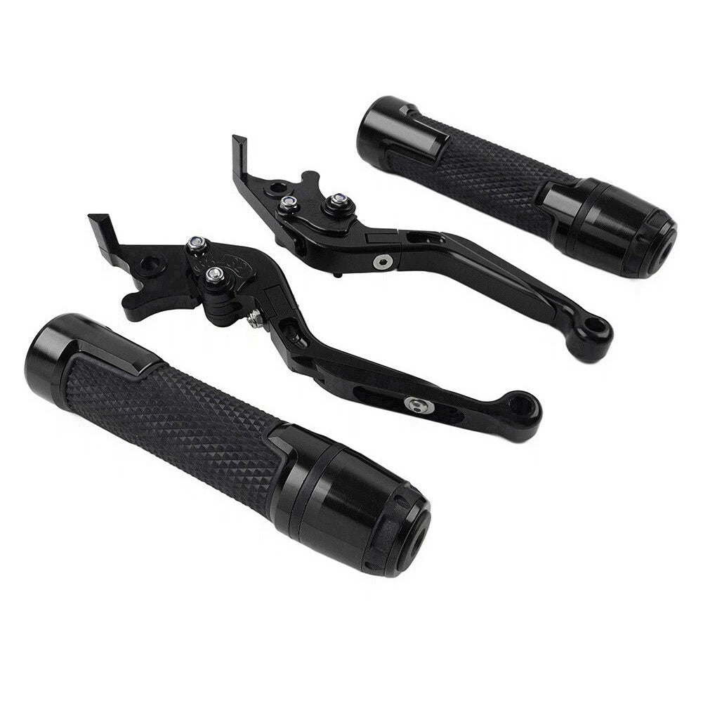 Folding Black Brake Clutch Lever Grip Set for Yamaha MT-15 XSR155 (2018-2023)
