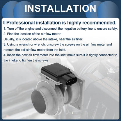 Mass Air Flow Sensor for Ford Focus 2012-2018 Plastic Metal 1 x Unit