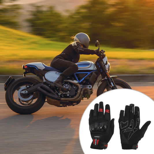 1 Pair Gloves for Motorcycle Spring Summer Breathable Touch XL Red TPU
