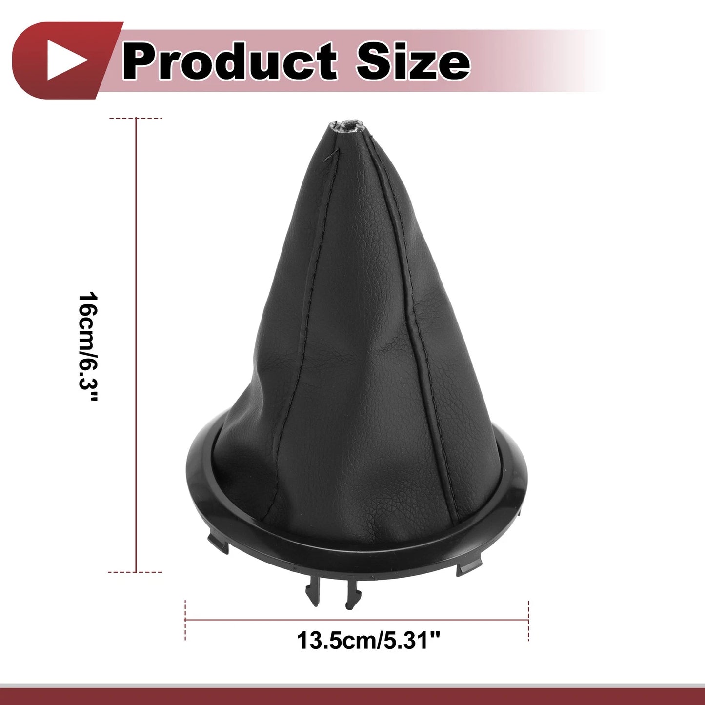 Car Gear Shift Stick Gaiter for Suzuki Swift (2005-2010) Black Faux Leather