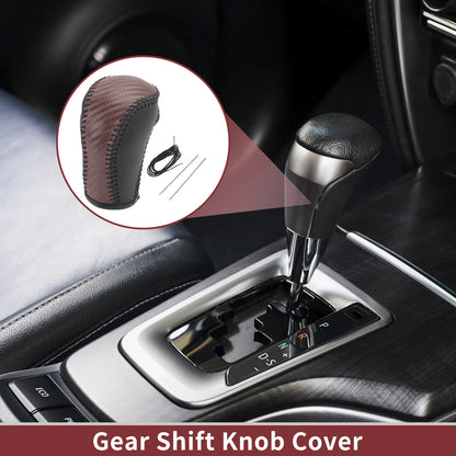Car Gear Shift Knob Cover for Mazda CX-5 (2013-2014) Brown Faux Leather