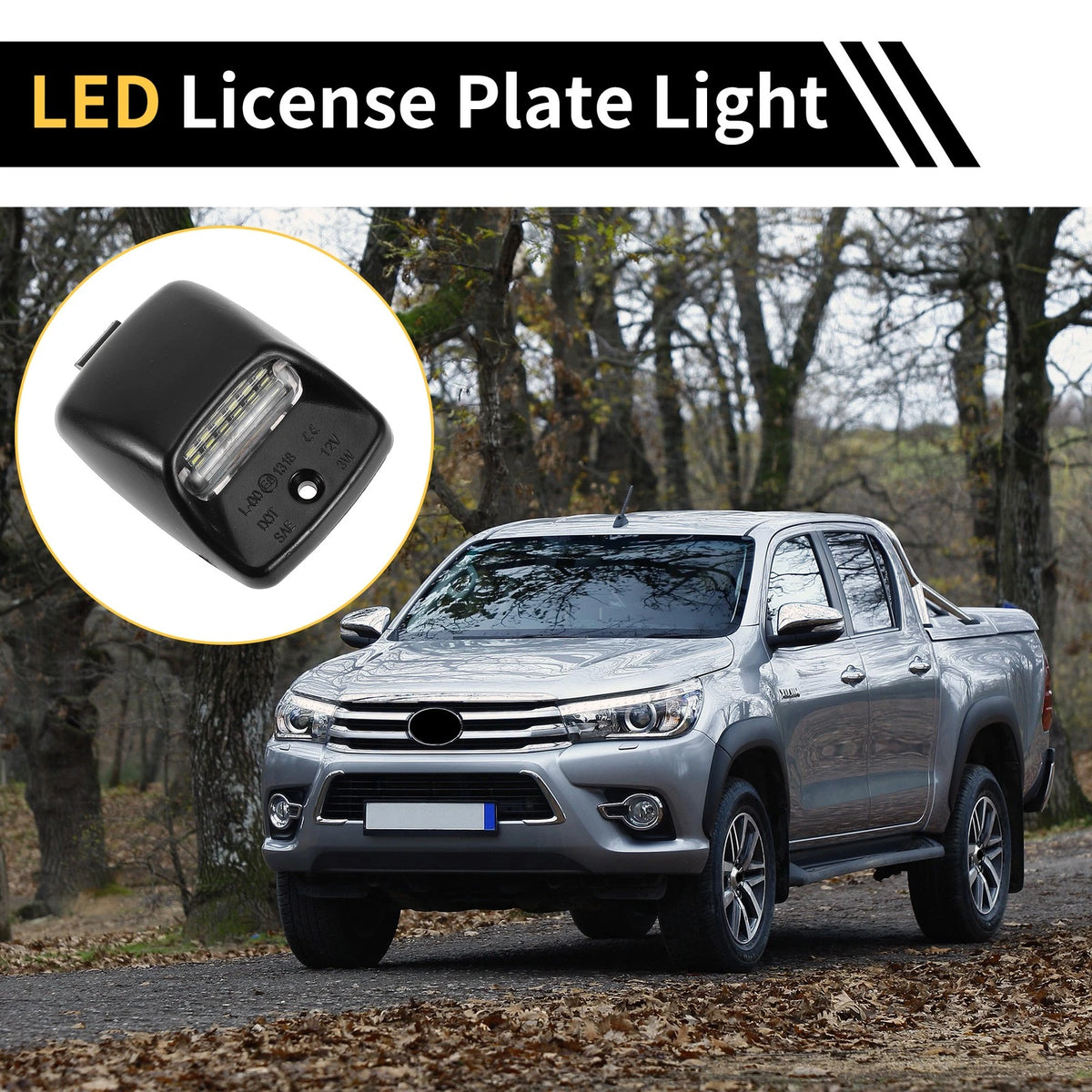 2pcs License Plate Light Tag Lamp White for Toyota Tundra (2000–2013)