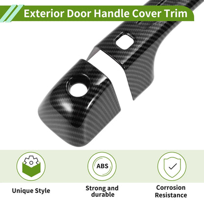 Carbon Fiber Black Exterior Door Handle Cover Trim for Ford Bronco (2021-2025)