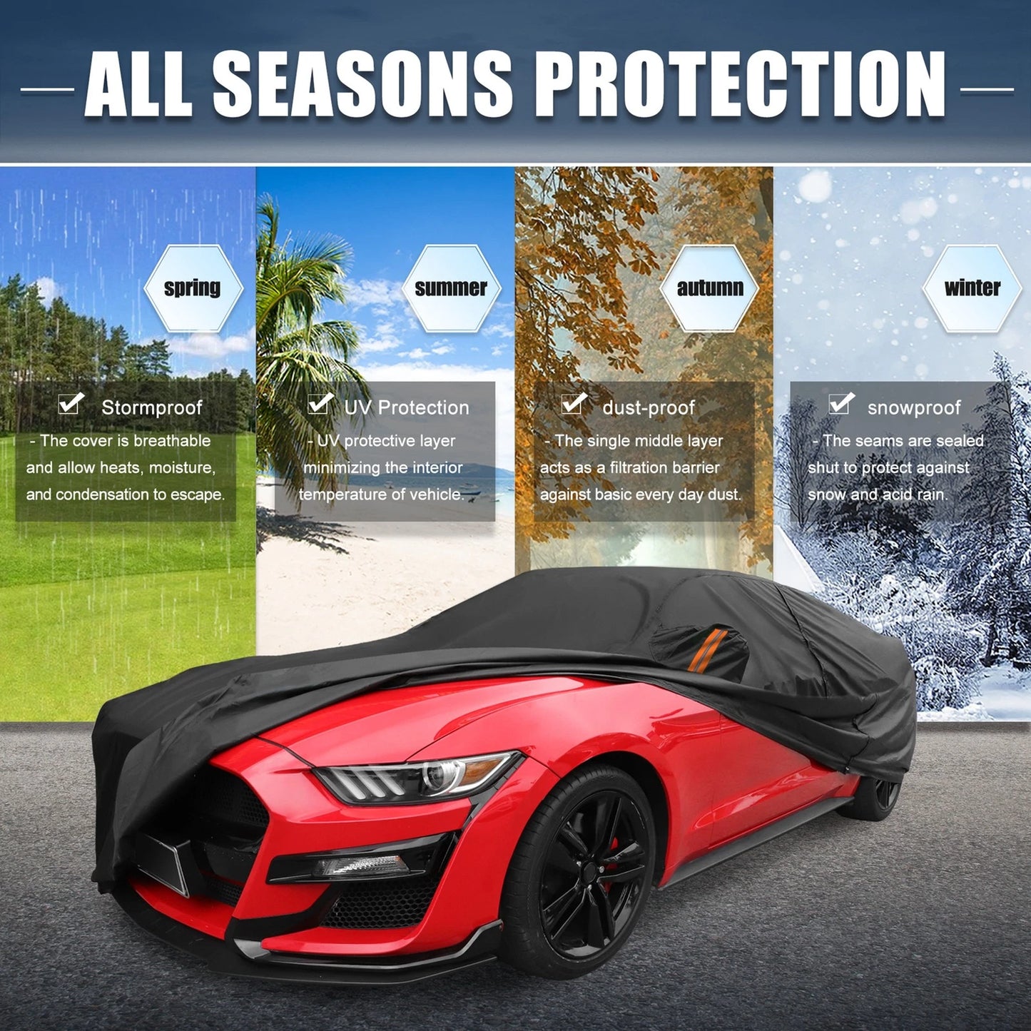 Waterproof Aluminum Car Cover for Ford Mustang (2021)
