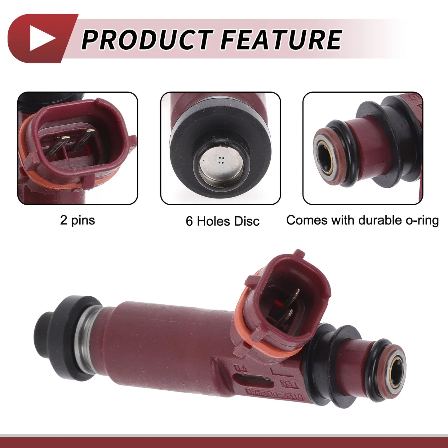 Fuel Injector for Mazda Miata 1.8 (2000-2001) 1 Pc Wine Red
