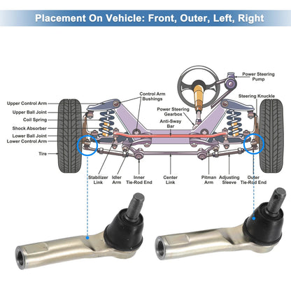 Front Outer Tie Rod End Links for Honda CR-V (2007-2011)
