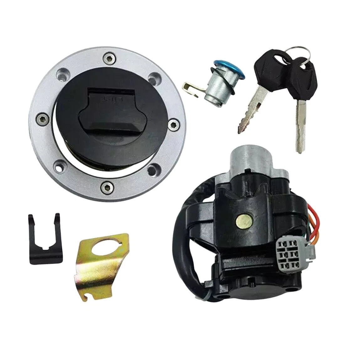 Ignition Switch Fuel Tank Cap Lock Key Set for Suzuki SV650 GSXR1000 (2003-2008)