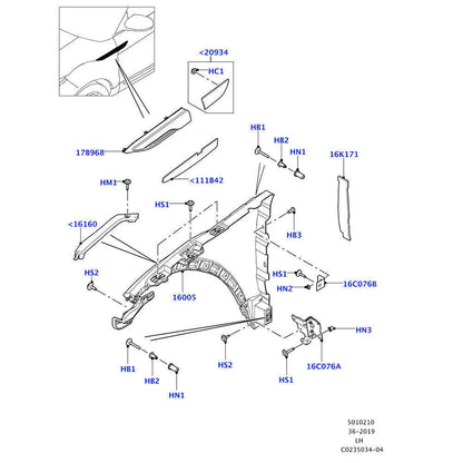 ABS Silver Front Door Upper Trim for Land Rover Range Rover Evoque (12-19)