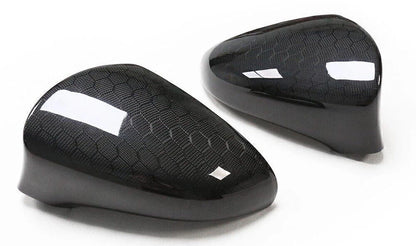 2 x Honeycomb Carbon Black Side Mirror Covers for Lexus IS200t IS250 IS350 (13-19)
