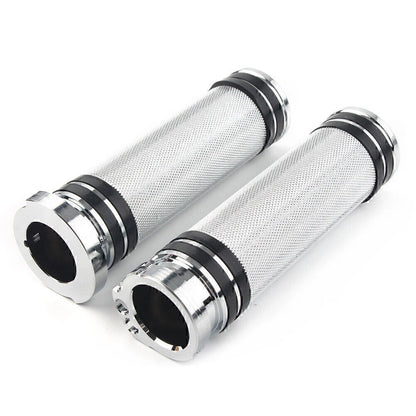 1'' Chrome Handlebar Grips for Harley Sportster, Dyna, Softail, Touring