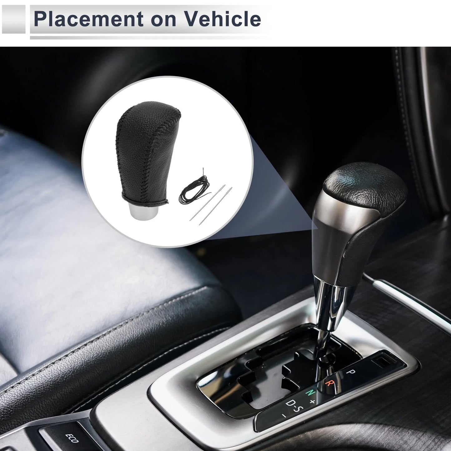 Gear Shift Knob Cover for Toyota Corolla (2009-2013) Pebbled Black Leather