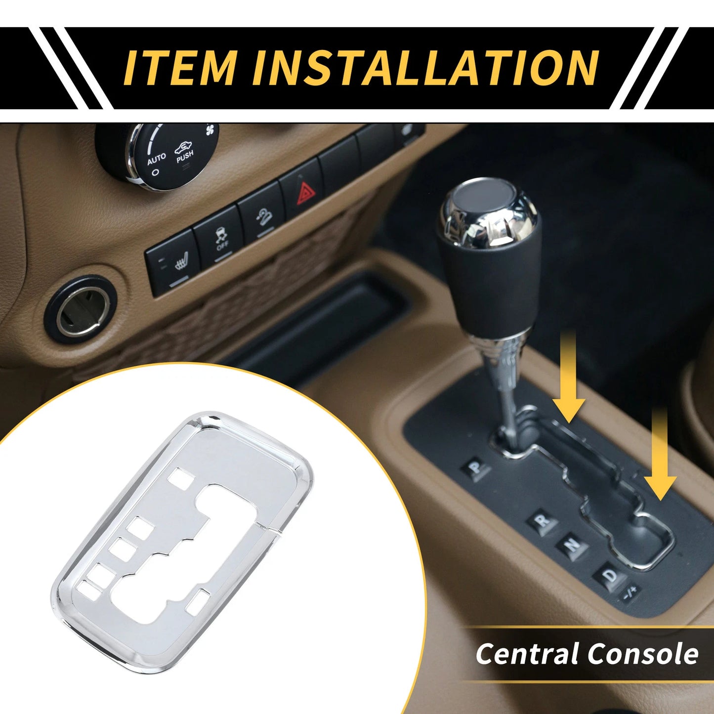 Center Console Gear Shift Frame Trim for Jeep Wrangler JK JKU (2011-2017)