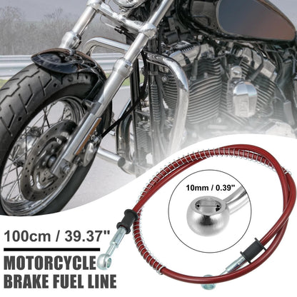 Hoses / 100cm / Braided Brake Clutch Oil Hoses Fitting Ends Red for Motorcycle