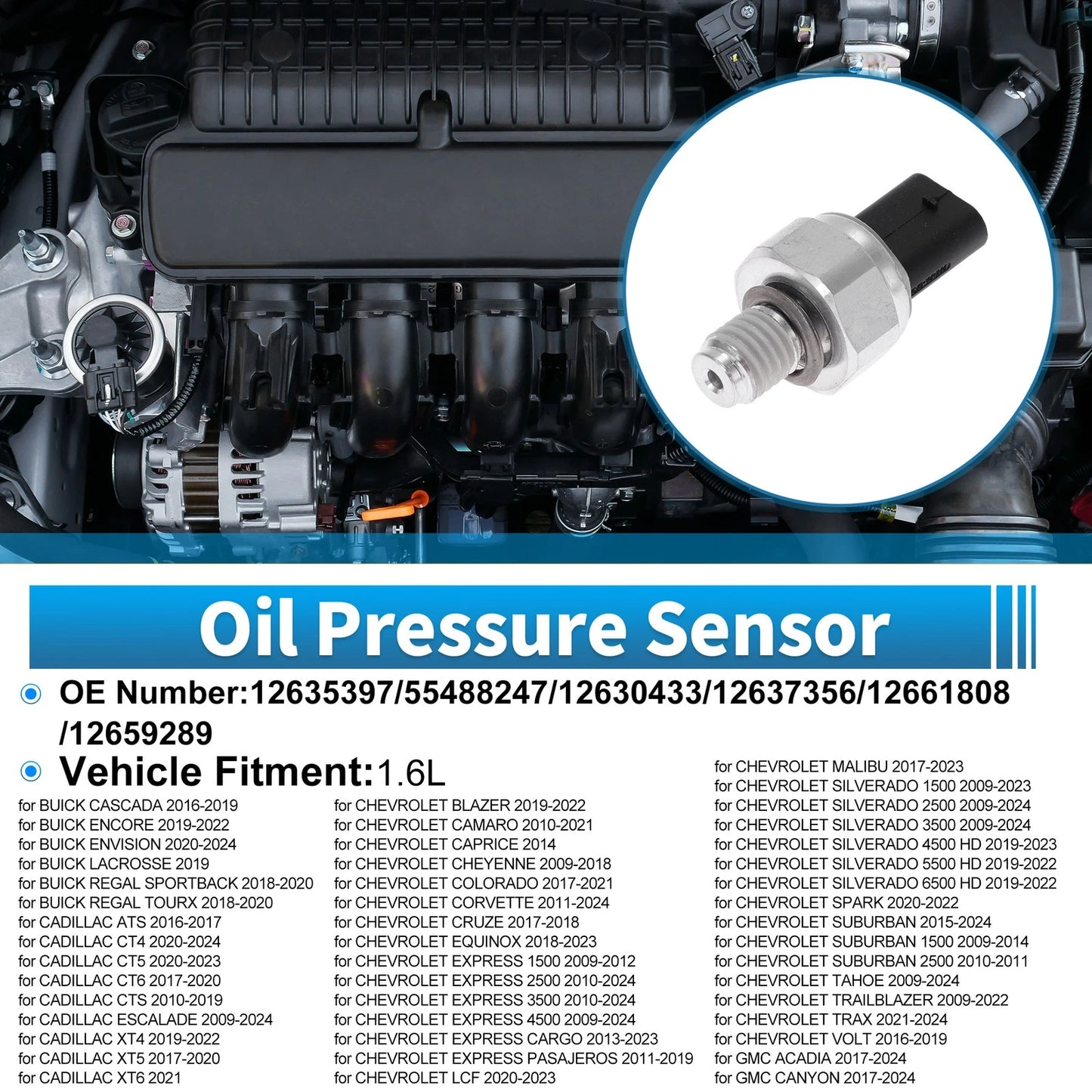 Engine Oil Pressure Sensor for BUICK CASCADA (2016–2019)