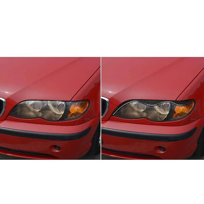 Carbon Fiber Headlight Eyebrow Eyelids Trim fit For BMW 320I 325i1998-2005