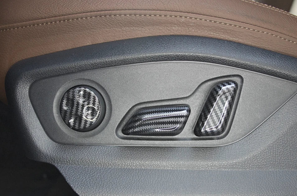 Carbon Fiber Seat Adjustment Button Lid Cover Trim for Audi Q5 (2018-2022)