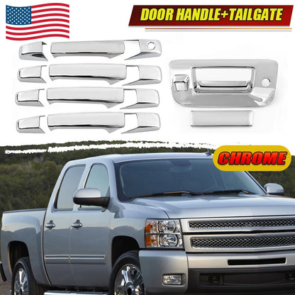 Chrome Door Handle Covers & Tailgate Trim for 2008-2014 Chevy Silverado GMC Sierra