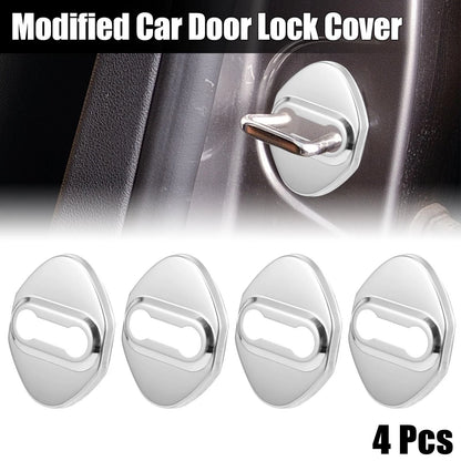 4pcs Car Door Lock Latches Striker Cover Protector Caps for Toyota Silver Tone