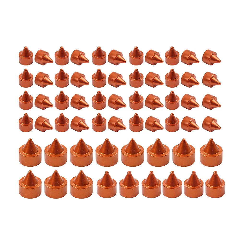 61X Engine Topper Bolt Caps Cover Orange for Harley Twin Cam FLH (1999-2006)