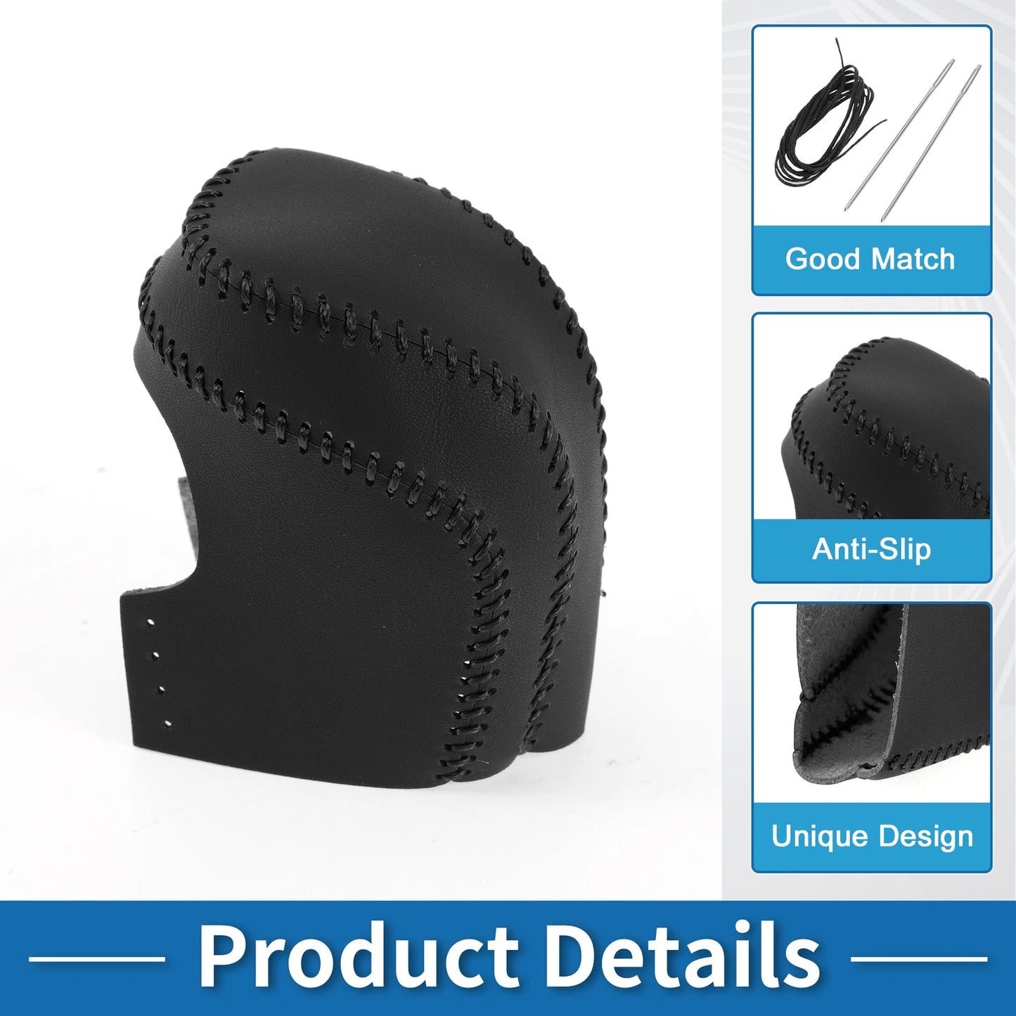 Car Gear Shift Knob Cover for Toyota Camry (2018-2024) Black Faux Leather