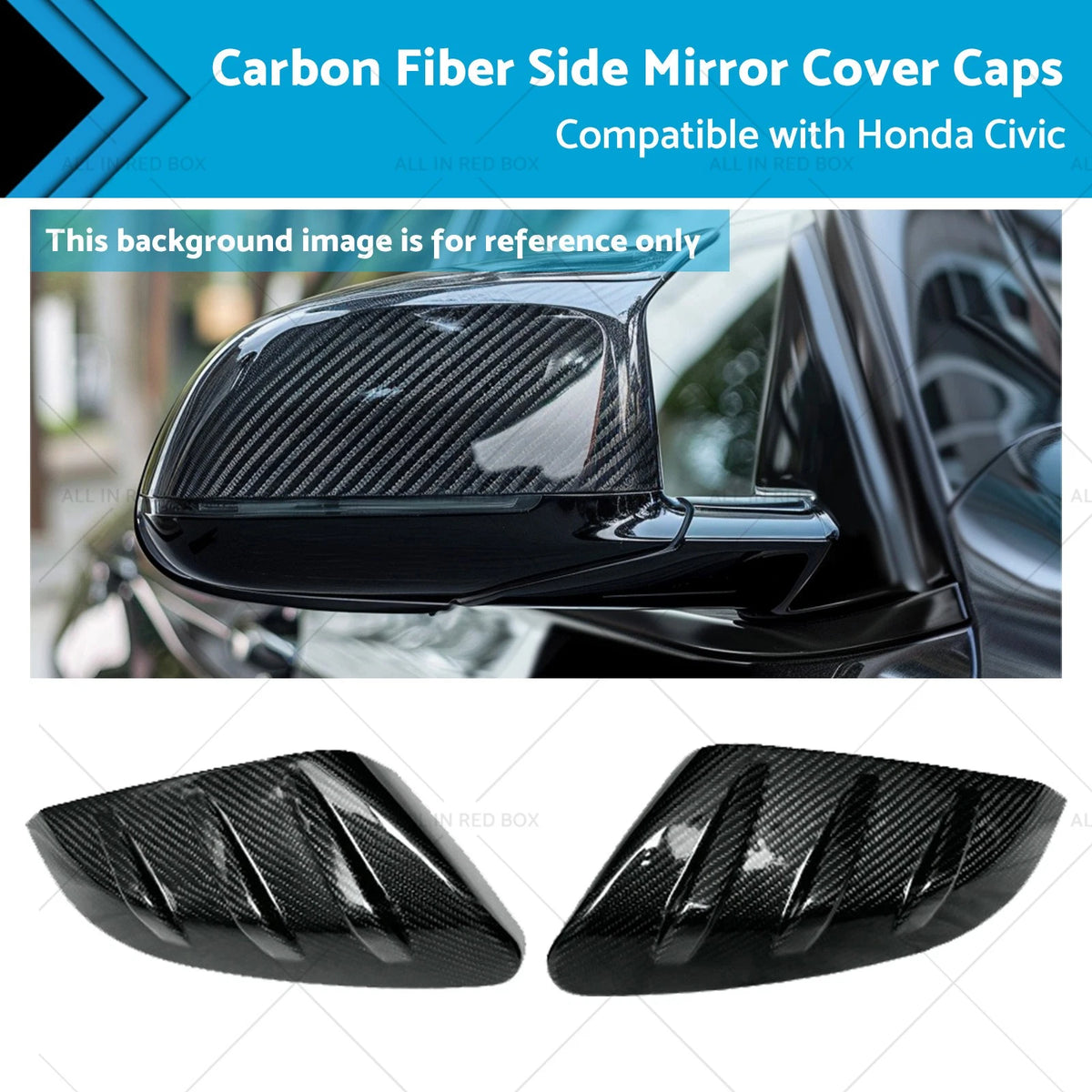 Carbon Fiber Side Mirror Cover Caps for Honda Civic (2016-2021)