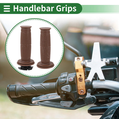 7/8" 22mm Hand Grips Cover Handlebar Cover TPU Brown for Motorcycle