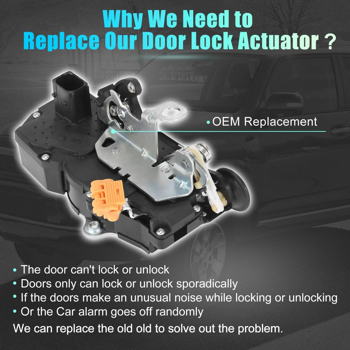 Door Lock Actuator Motor Rear Right for Cadillac Chevrolet