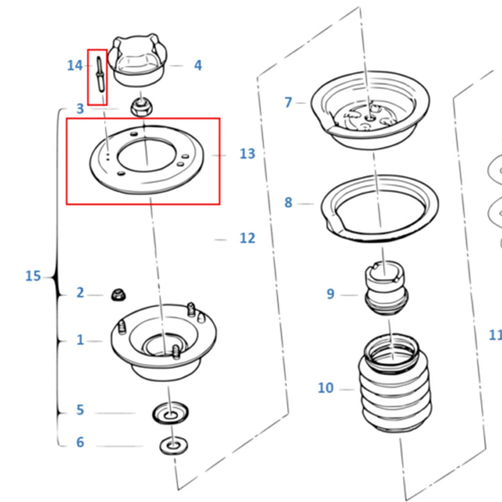 Front Upper Strut Mount Reinforcement Plate Set for BMW 3 Series Z4 (2000-2006)