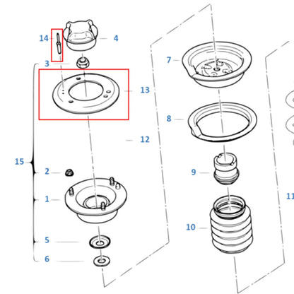 Front Upper Strut Mount Reinforcement Plate Set for BMW 3 Series Z4 (2000-2006)