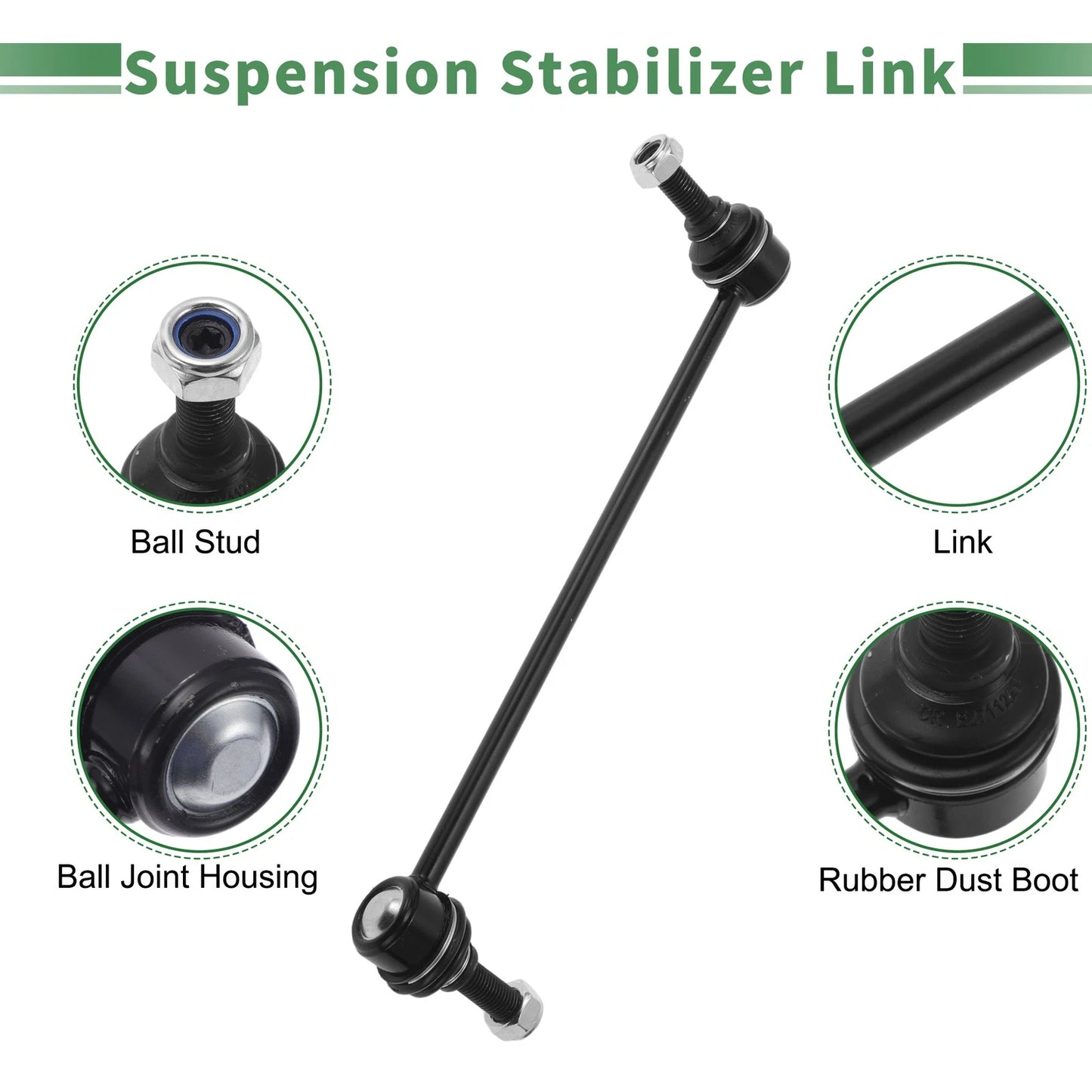 6 x Front Outer Inner Tie Rod Ends Sway Bar Link for Buick Regal (2014-2017)
