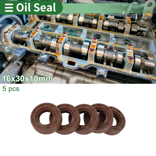 Oil Seal / 16x30x10mm / FKM Rubber High Pressure Brown for Car