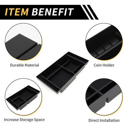 Center Console Organizer Tray for Chevy Silverado & GMC Sierra - Black