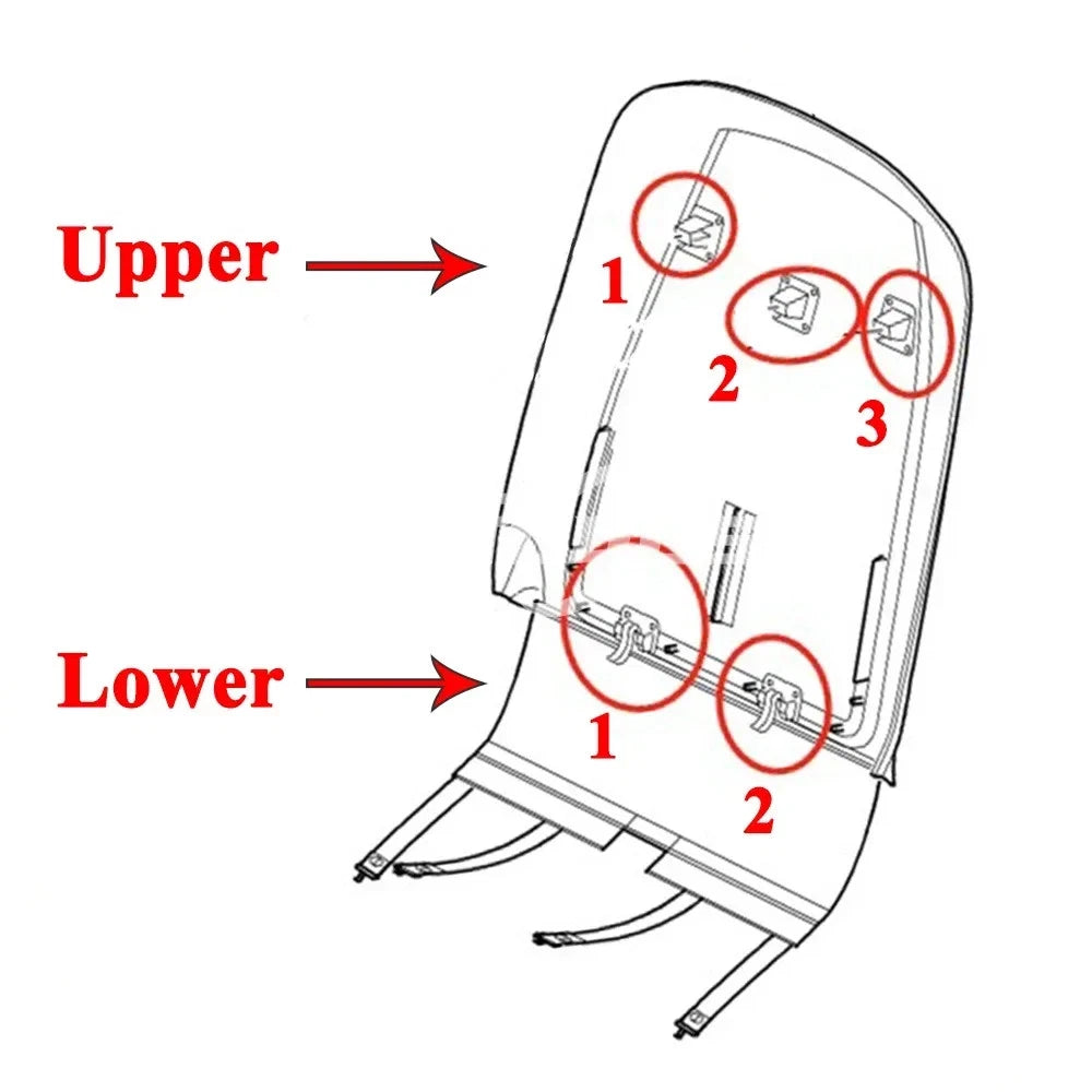 Front Backrest Seatback Cover Buckle Clips for Porsche Cayenne (2003–2010)