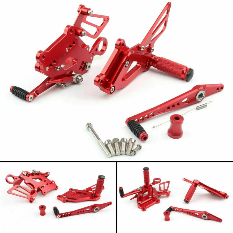 CNC Rear Footrests for BMW S1000RR (2015-2017) - Red 2 x Sets