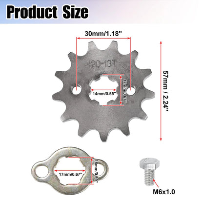 Set 420 13T 17mm Motorcycle Front Engine Sprocket for Dirt Bike Mini Bike